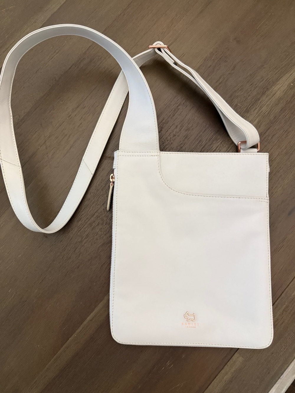 RADLEY LONDON Cream Crossbody with Rose Gold Hardware